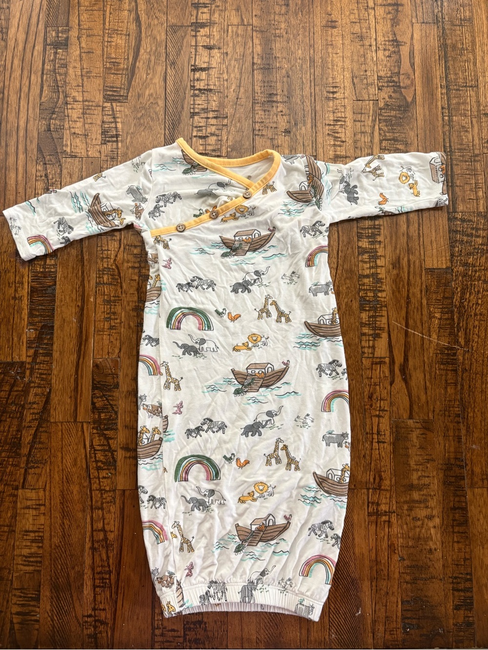 MudPie Noah’s Ark Sleeper Gown size 0-3 months